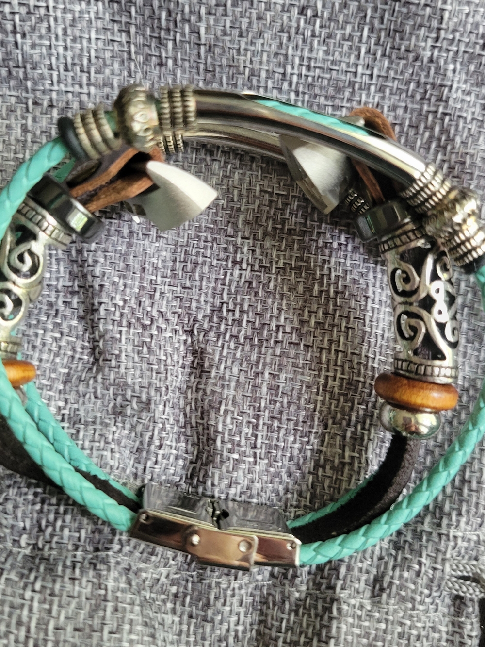 Smart Watch Turquoise And Silver Band